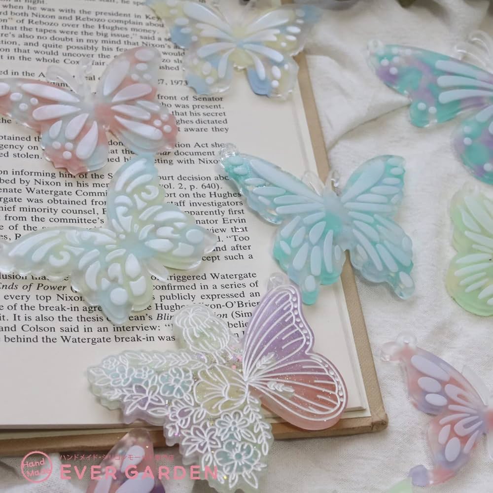 ＃213 マーマレード✴ちょうちょ✴レジンヘアゴムキーホルダーブローチ 213 マーマレード✴ちょうちょ✴レジンヘアゴムキーホルダー